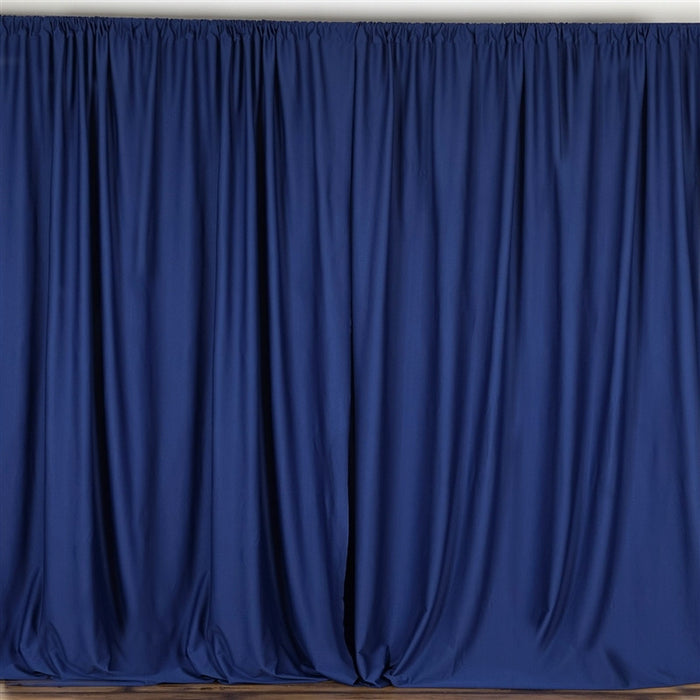 Navy Blue Scuba Polyester Curtain Panel Inherently Flame Resistant Backdrops Wrinkle#whtbkgd