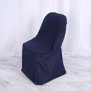 Add Elegance to Your Event with the Navy Blue Round Top Chair Cover
