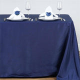 54x96Inch Navy Blue Polyester Linen Rectangle Tablecloth