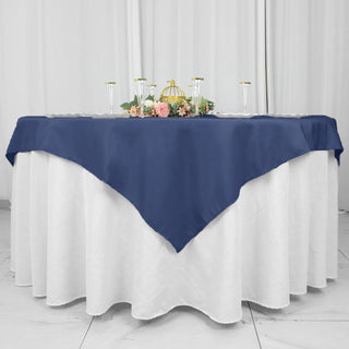 Elevate Your Event Decor with a Navy Blue Table Overlay