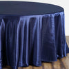 108" Navy Blue Satin Round Tablecloth