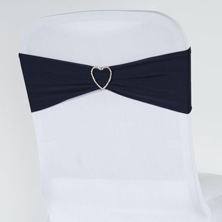 Navy Blue Spandex Stretch Chair Sashes - Add Elegance and Style to Any Event