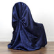 Navy Blue Satin Self-Tie Universal Chair Cover, Folding, Dining, Banquet and Standard