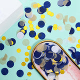 18G Bag | Navy/Gold Theme Tissue Paper & Foil Table Confetti Mix, Balloon Confetti Decor - Champagne