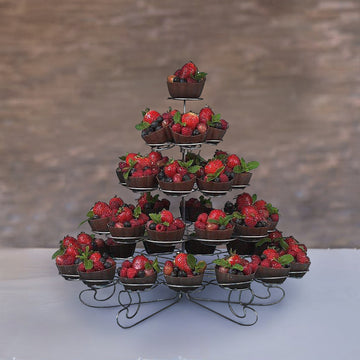 15" 5-Tier Nontoxic Metal 41-Cupcake Holder Stand, Dessert Dish Tower Tray