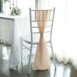 5 Pack | Nude DIY Premium Designer Chiffon Chair Sashes | 22" x 78"
