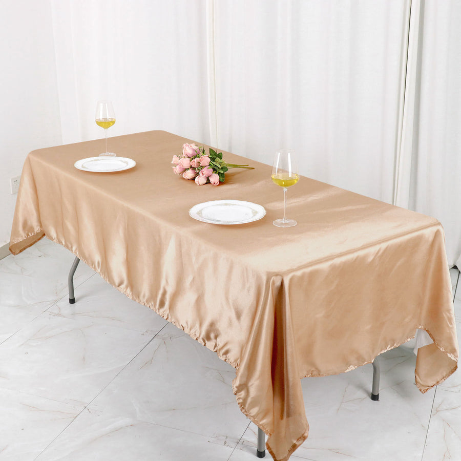 60x102inch Nude Satin Rectangular Tablecloth