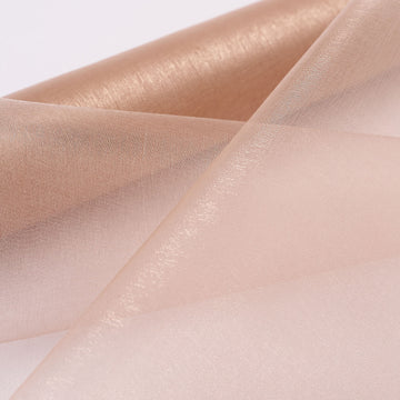 12"x10yd | Nude Sheer Chiffon Fabric Bolt, DIY Voile Drapery Fabric