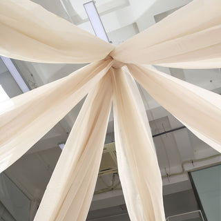 Elegant Nude Sheer Fire Retardant Ceiling Drape Curtain Panels