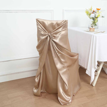 Nude Universal Satin Chair Cover