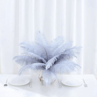 Elevate Your Event Decor with Dusty Blue Ostrich Feathers