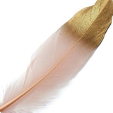 30 Pack | Metallic Gold Dipped Blush Real Goose Feathers | Craft Feathers for Party Decoration #whtbkgd