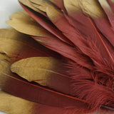 30 Pack | Metallic Gold Dipped Burgundy Real Goose Feathers | Craft Feathers for Party Decoration