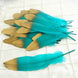 30 Pack | Metallic Gold Dipped Turquoise Real Goose Feathers | Craft Feathers for Party Decoration