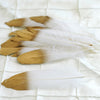 30 Pack | Metallic Gold Dipped White Real Goose Feathers | Craft Feathers for Party Decoration