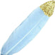 30 Pack | Glitter Gold Tip Light Blue Real Turkey Feathers | Craft Feathers for Party Decoration #whtbkgd