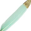 30 Pack | Glitter Gold Tip Mint Real Turkey Feathers | Craft Feathers for Party Decoration #whtbkgd
