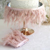39" Dusty Rose Real Turkey Feather Fringe Trims With Satin Ribbon Tape