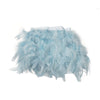 39" Dusty Blue Real Turkey Feather Fringe Trims With Satin Ribbon Tape#whtbkgd