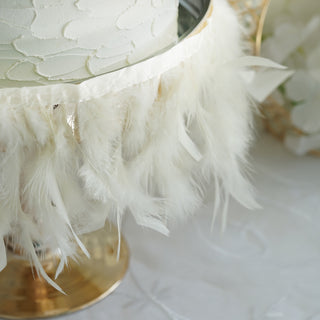 Versatile Ivory Feather Trim for Weddings and More