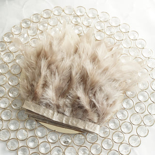 Elevate Your Event Decor with Natural Turkey Feather Fringe Trim