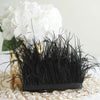 39" Black Real Ostrich Feather Fringe Trims With Satin Ribbon Tape