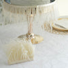 39" Ivory Real Ostrich Feather Fringe Trims With Satin Ribbon Tape