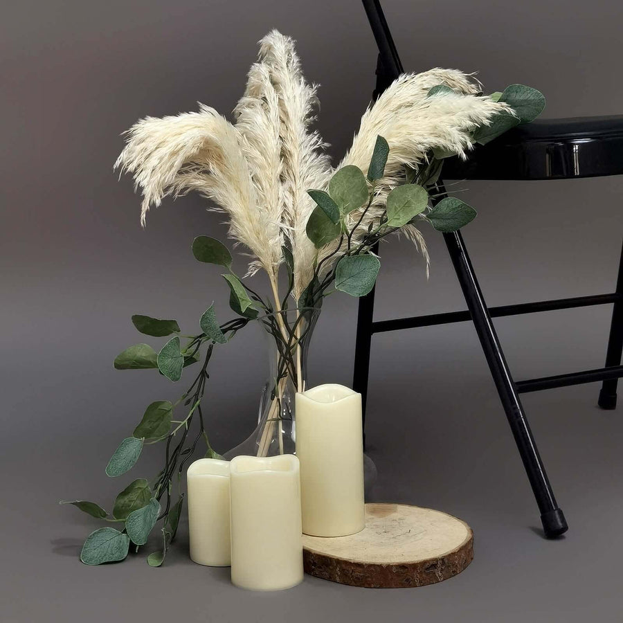 6 Stems | 32inch Off White Dried Natural Pampas Grass Plant Sprays