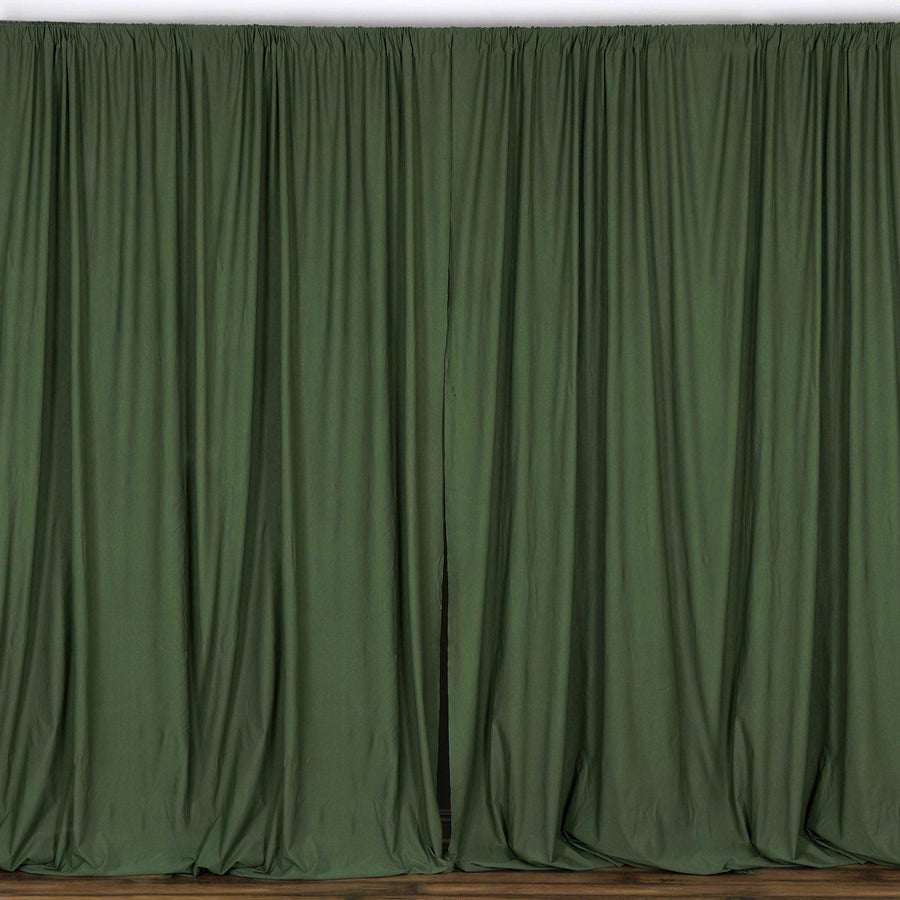 2 Pack Olive Green Inherently Flame Resistant Scuba Polyester Curtain Panel Backdrops#whtbkgd