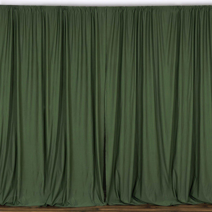 2 Pack Olive Green Inherently Flame Resistant Scuba Polyester Curtain Panel Backdrops#whtbkgd