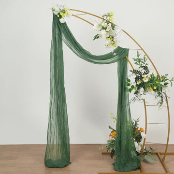 20ft Olive Green Gauze Cheesecloth Fabric Wedding Arch Drapery, Window Scarf Valance, Boho Decor Arbor Curtain Panel