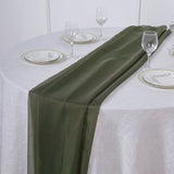 6FT | Olive Green Premium Chiffon Table Runner