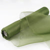 12inch x 10yd | Olive Green Sheer Chiffon Fabric Bolt, DIY Voile Drapery Fabric