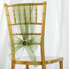 5 PCS | Olive Green Sheer Organza Chair Sashes