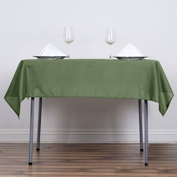 54"x54" Olive Green Square Seamless Polyester Tablecloth
