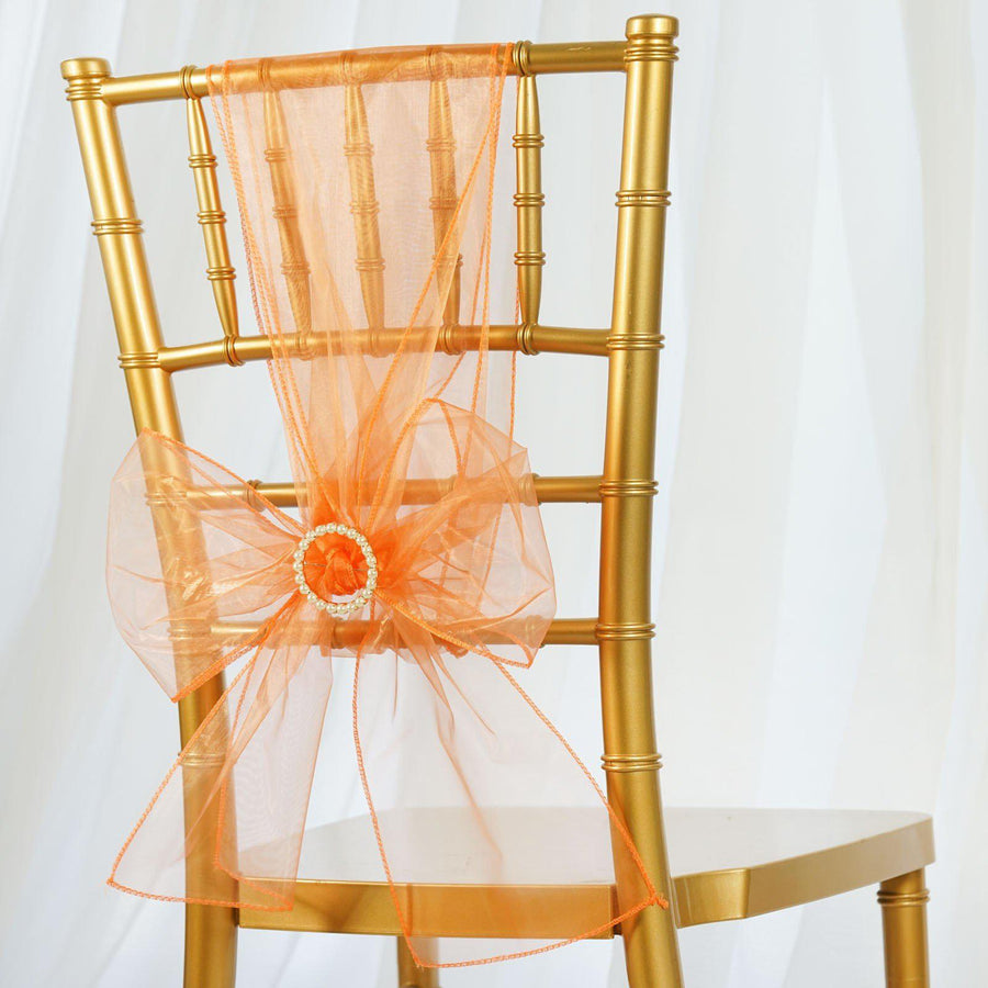 5pc x Chair Sash Organza - Orange