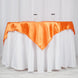 60"x 60" Orange Seamless Satin Square Tablecloth Overlay