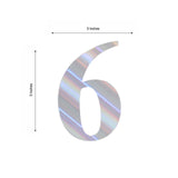 4 Pack - 5" Iridescent Large 0-9 Number Stickers Banner, Custom Milestone Age And Date Stick On Numbers - 6