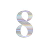 4 Pack - 5" Iridescent Large 0-9 Number Stickers Banner, Custom Milestone Age And Date Stick On Numbers - 8#whtbkgd
