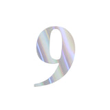 4 Pack - 5" Iridescent Large 0-9 Number Stickers Banner, Custom Milestone Age And Date Stick On Numbers - 9#whtbkgd