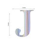 4 Pack - 5" Iridescent Alphabet Stickers Banner, Customizable Stick on Letters - J