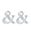 4 Pack | 5inch Iridescent Alphabet Symbol "&" Sticker Banners, Customizable Stick On Letters