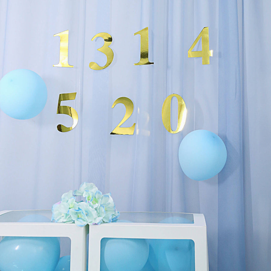 4 Pack - 5" Gold Large 0-9 Number Stickers Banner, Custom Milestone Age And Date Stick On Numbers - 4