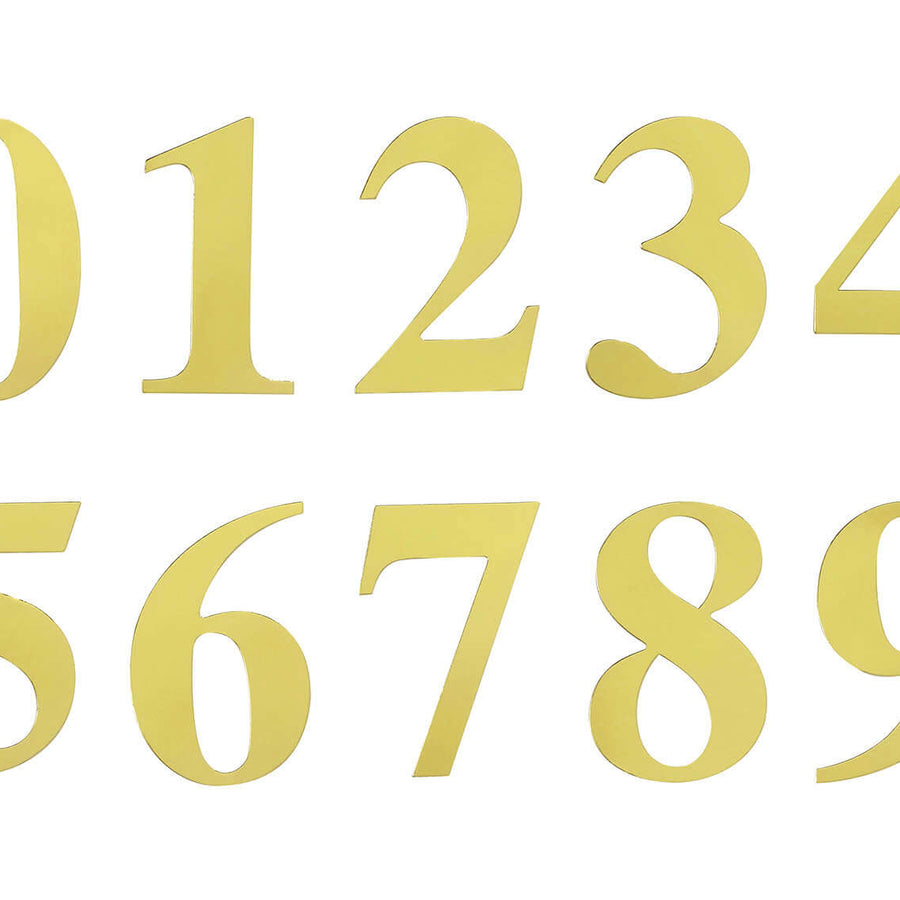 4 Pack - 5" Gold Large 0-9 Number Stickers Banner, Custom Milestone Age And Date Stick On Numbers - 6