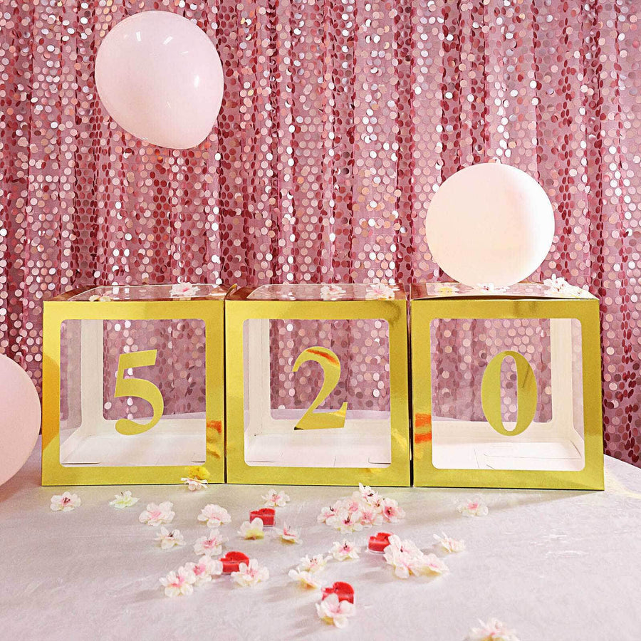 4 Pack - 5" Gold Large 0-9 Number Stickers Banner, Custom Milestone Age And Date Stick On Numbers - 7