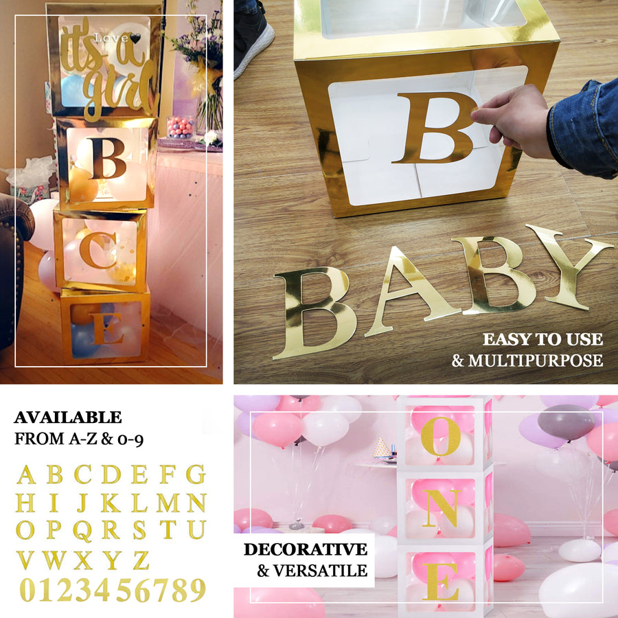 4 Pack - 5" Metallic Gold Alphabet Stickers Banner, Customizable Stick on Gold Letters - D