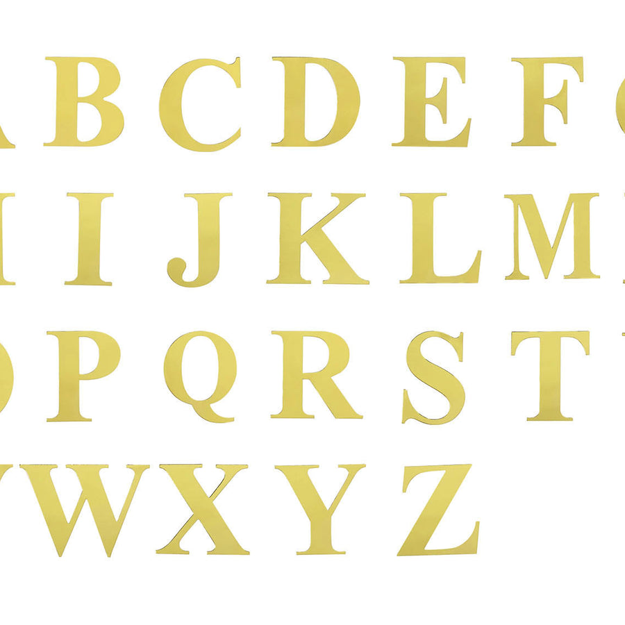 4 Pack - 5" Metallic Gold Alphabet Stickers Banner, Customizable Stick on Gold Letters - T