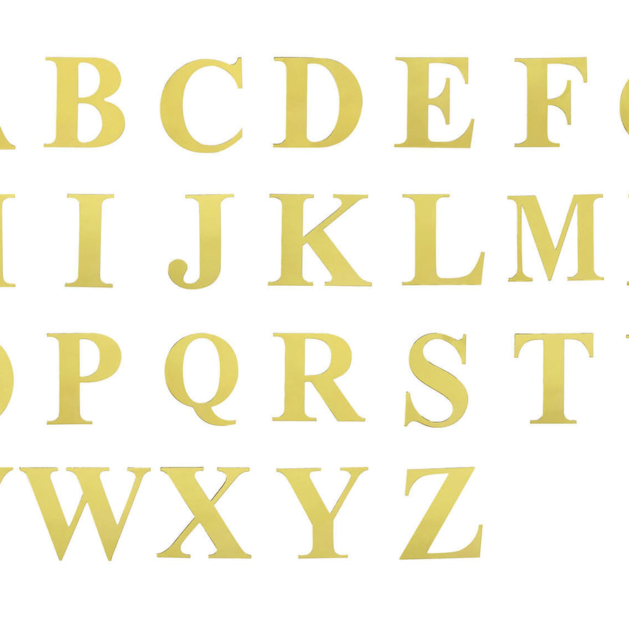 4 Pack - 5" Metallic Gold Alphabet Stickers Banner, Customizable Stick on Gold Letters - V