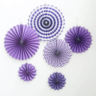 Add Vibrant Purple Hanging Paper Fan Decorations to Your Party