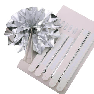 Create a Magical Display with Our Metallic Silver Hanging Paper Fan Decorations